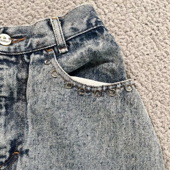Vintage Jean Skirt Women's Denim No problem jeweled Acid Wash Size 3/4 - Picture 3 of 8